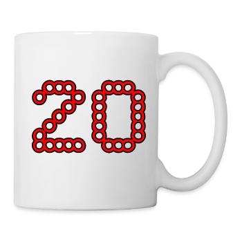 20. 20 ANS. 20e ANNIVERSAIRE. ANNIVERSAIRE 20 ANS. - Mug blanc - blanc - Droite