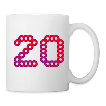 20. 20 ANS. 20e ANNIVERSAIRE. ANNIVERSAIRE 20 ANS. - Mug blanc - blanc - Droite