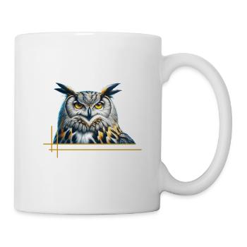 Impressionnant hibou grand-duc - Mug blanc - blanc - Droite