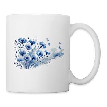 Kornblume in traumhaftem Design – die Eleganz der Natur - Tasse - Weiß - Rechts