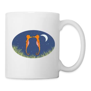 Küssende Seepferdchen - Tasse - Weiß - Rechts