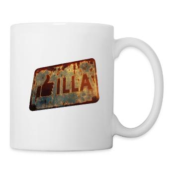 Vintage "GIlla" sign with a retro touch - Mug - white - Right