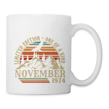 Jahrgang November 1974 - Geburtstag November 1974 - Tasse - Weiß - Rechts