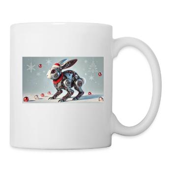 Weihnachtshase - Tasse - Weiß - Rechts