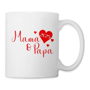 Maman et papa Rouge - Mug blanc - blanc - Droite