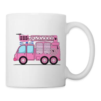 Fire Truck Kids in Pink - Mug - white - Right