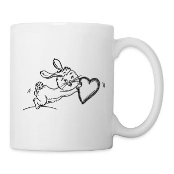 Petit lapin mignon avec cœur - Mug blanc - blanc - Droite