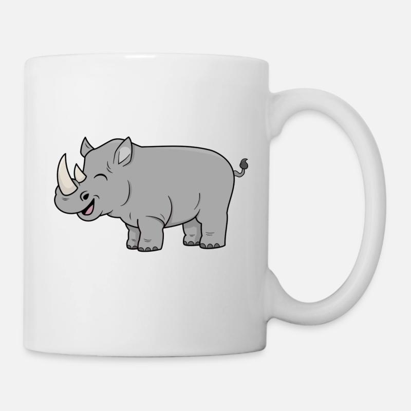 Rhinocéros heureux - Mug blanc - blanc