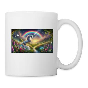 Licorne et arc-en-ciel - Mug blanc - blanc - Droite