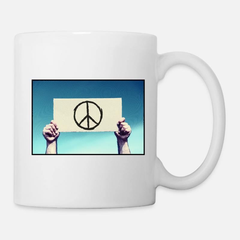 Sign - Peace sign - Mug - white