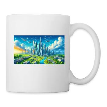 Futuristic city - Mug - white - Right