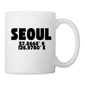Seoul - Design mit Koordinaten - Tasse - Weiß - Rechts