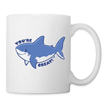 Funny Shark – You're Great - Mug - white - Right