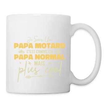 Biker-Papa wie ein normaler, aber coolerer Papa - Tasse - Weiß - Rechts