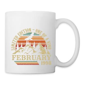 Février 1998 Rétro Né en Février 1998 Anniversaire - Mug blanc - blanc - Droite
