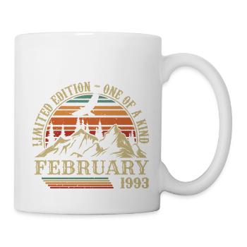 Février 1993 Rétro Né en Février 1993 Anniversaire - Mug blanc - blanc - Droite