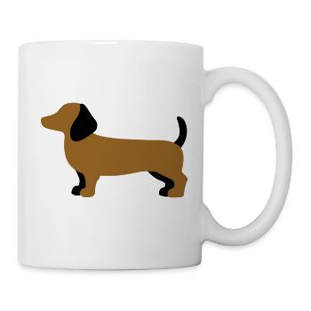 Dachshund Silhouette – Minimalist Dog Design - Mug - white - Right