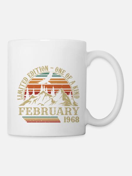 Février 1968 Rétro Né en Février 1968 Anniversaire - Mug blanc - blanc