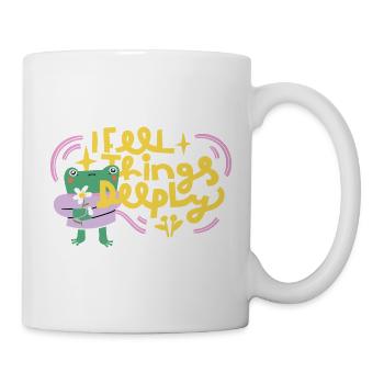 Je ressens les choses profondément – Grenouille émotionnelle - Mug blanc - blanc - Droite