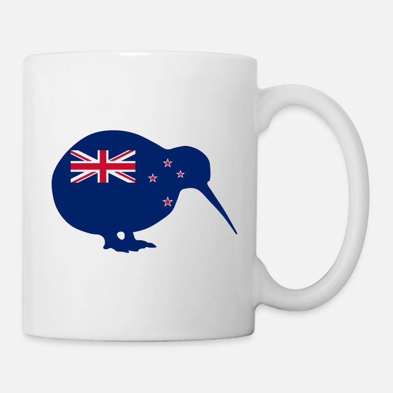 Drapeau néo-zélandais en forme de kiwi - Mug blanc - blanc