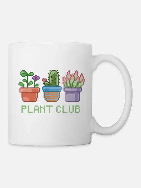 Pixel Plant Club Vibes - Tasse - Weiß