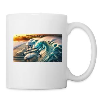 Pipelining von Surfern - Tasse - Weiß - Rechts
