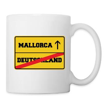 Mallorca Ortsschild - Tasse - Weiß - Rechts