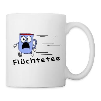 Flüchtetee - Lustiges Geschenk für Teetrinker - Tasse - Weiß - Rechts
