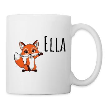 Fuchs - Mein Name ist Ella - Süßes Waldtier - Tasse - Weiß - Rechts