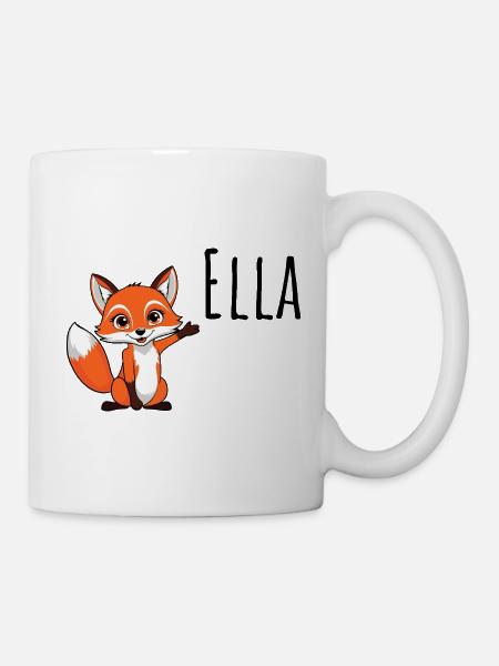 Fuchs - Mein Name ist Ella - Süßes Waldtier - Tasse - Weiß