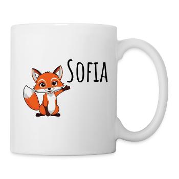 Fuchs - Mein Name ist Sofia - Süßes Waldtier - Tasse - Weiß - Rechts