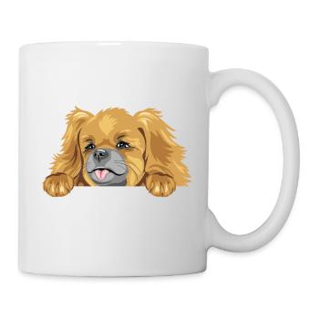 Lugpender Pekinese Hund - Tasse - Weiß - Rechts