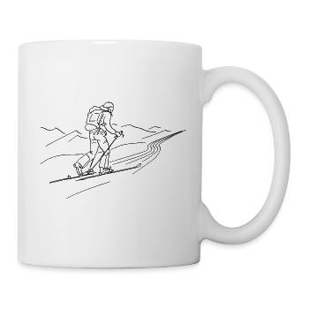 Ski tourers-black-outline - Mug - white - Right