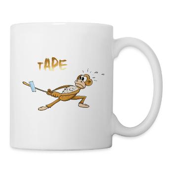 Humorous Monkey with Tape Design - Mug - white - Right