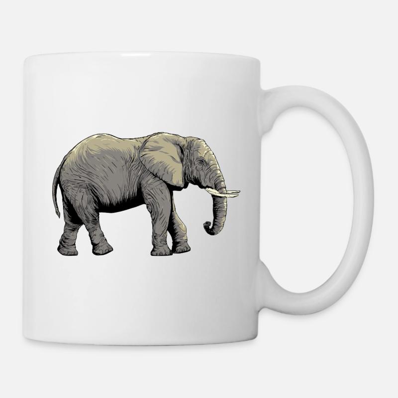 Individueller Elefanten-Design - Tasse - Weiß