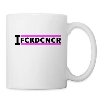 J’AI BAISÉ LE CANCER - Banner Pink (Cancer du sein) - Mug blanc - blanc - Droite