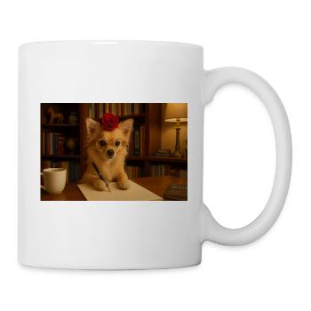Smart and Chic Chihuahua with Rose - Mug - white - Right