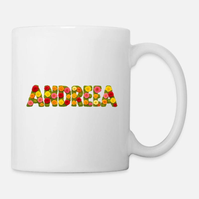 Fleur Lettre Nom Design Andreea - Mug blanc - blanc