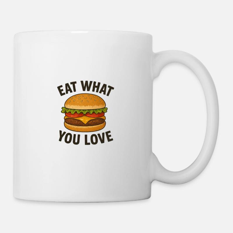 Humorous burger motif with saying - Mug - white