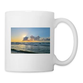 Sunset over the sea with clouds - Mug - white - Right