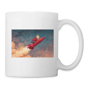 Whimsical Rocket Ride Illustration - Mug - white - Right