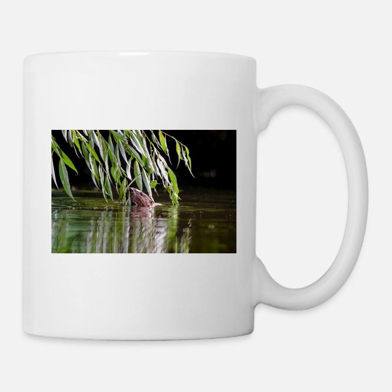 000_0762_DxO - Le castor se nourrissant de branches de saule - Mug blanc - blanc