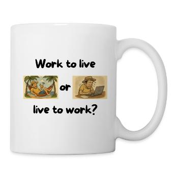 Escaping Routine: Relaxation vs Work Stress - Mug - white - Right
