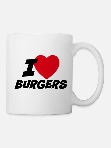 Ich liebe Burger - Tasse - Weiß