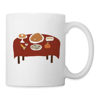 Illustration du festin de Thanksgiving - Mug blanc - blanc - Droite