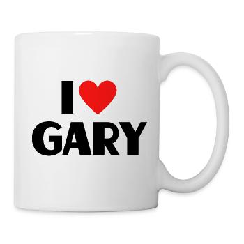 J'aime Gary Red Heart Love Fan Gift - Mug blanc - blanc - Droite