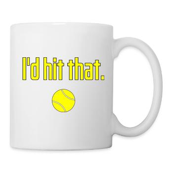 Je frapperais ce drôle de dicton de tennis - Mug blanc - blanc - Droite