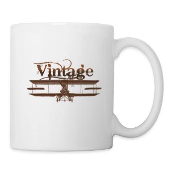 Illustration d'avion vintage - Mug blanc - blanc - Droite