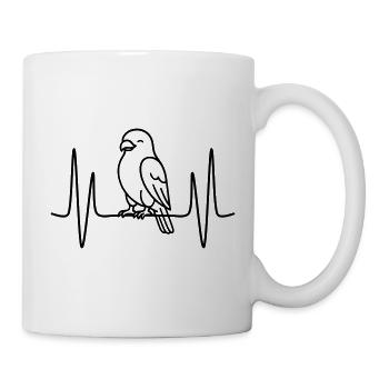 Falke Herzschlag Linienmotiv - Tasse - Weiß - Rechts