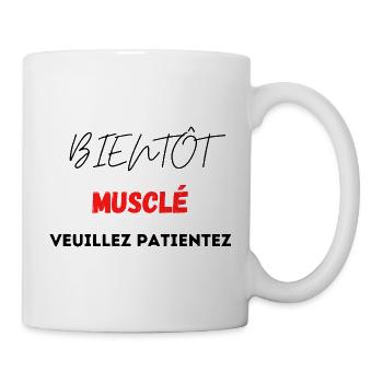Muskulöses Design mit rotem geometrischem Muster - Tasse - Weiß - Rechts